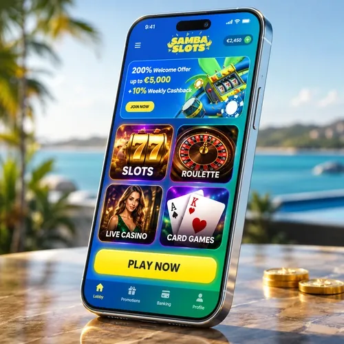 Samba Slots Casino version mobile responsive sur smartphone
